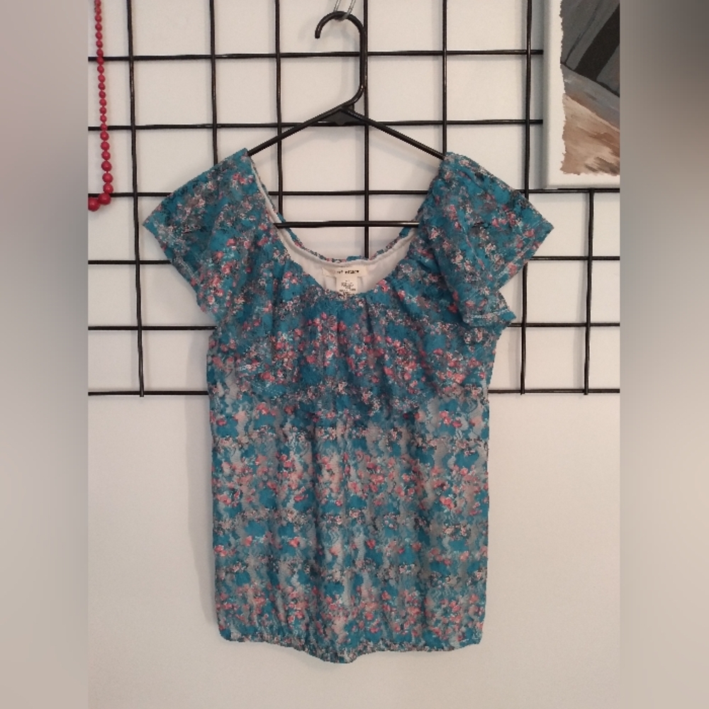 Blue and Pink Lacy Top